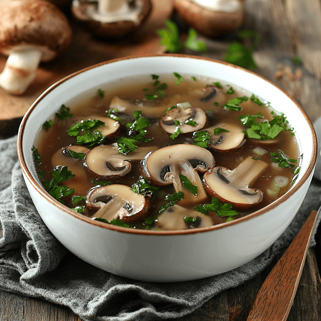 What do you eat with mushroom broth?