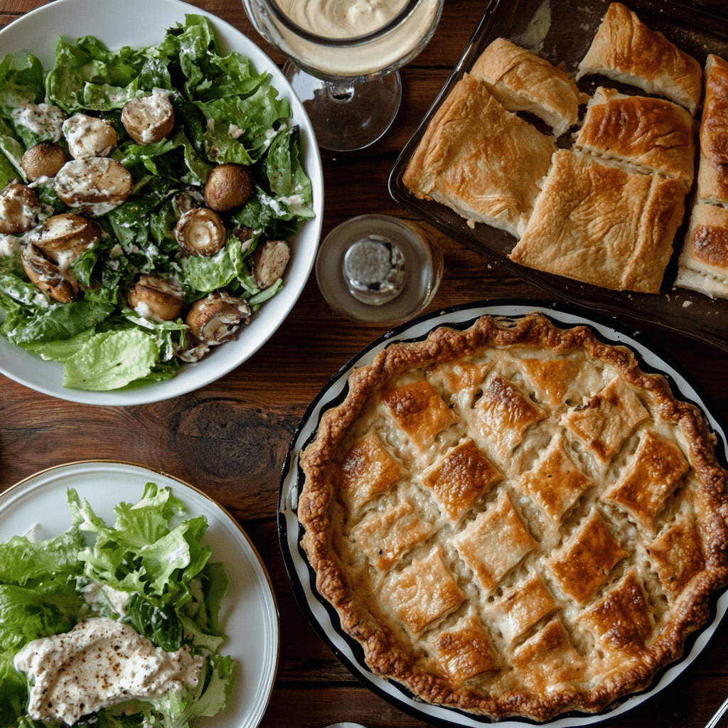 What to Eat with a Chicken and Mushroom Pie?