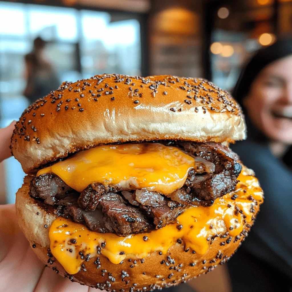 Who makes a steak egg and cheese bagel?