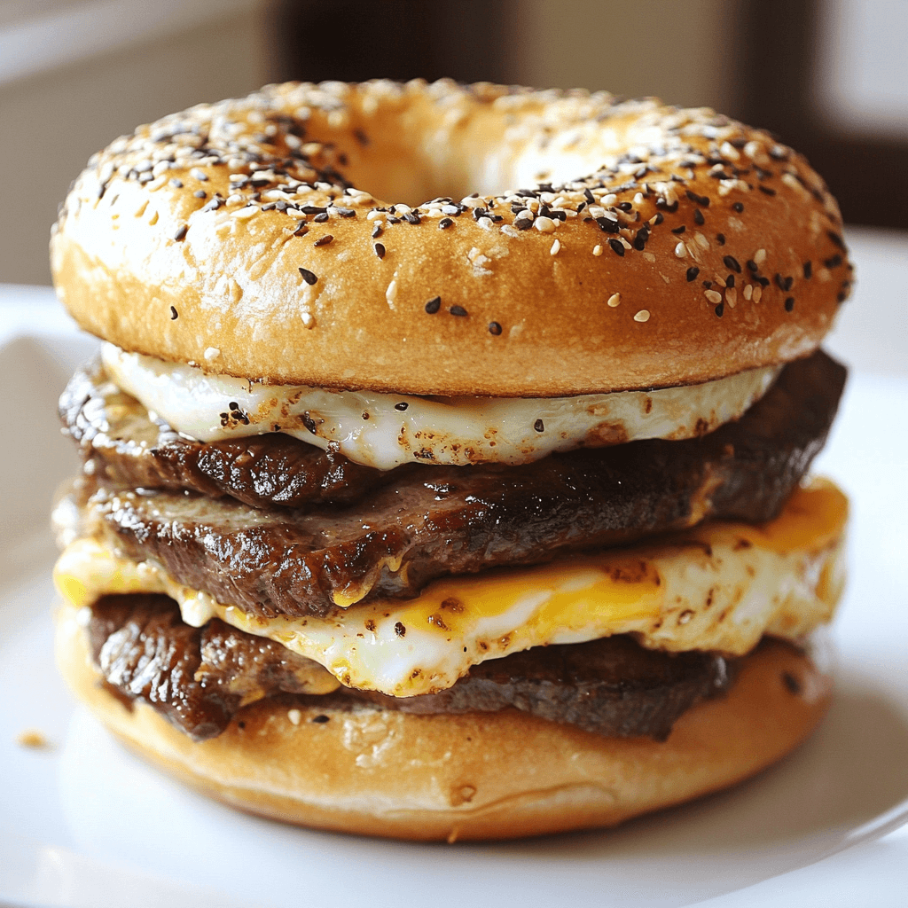 steak egg and cheese bagel