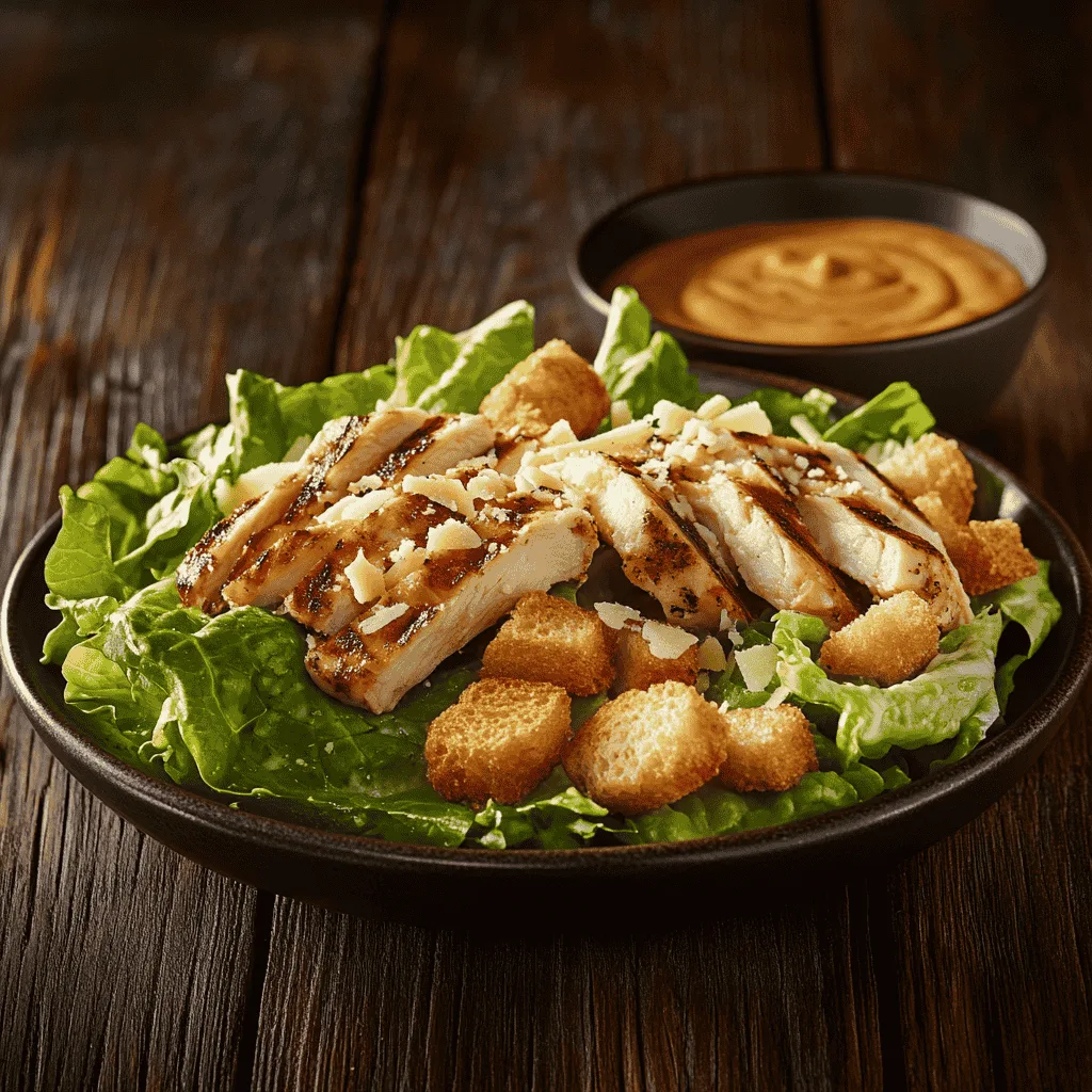 Gordon Ramsay's Caesar Salad with chicken and croutons.