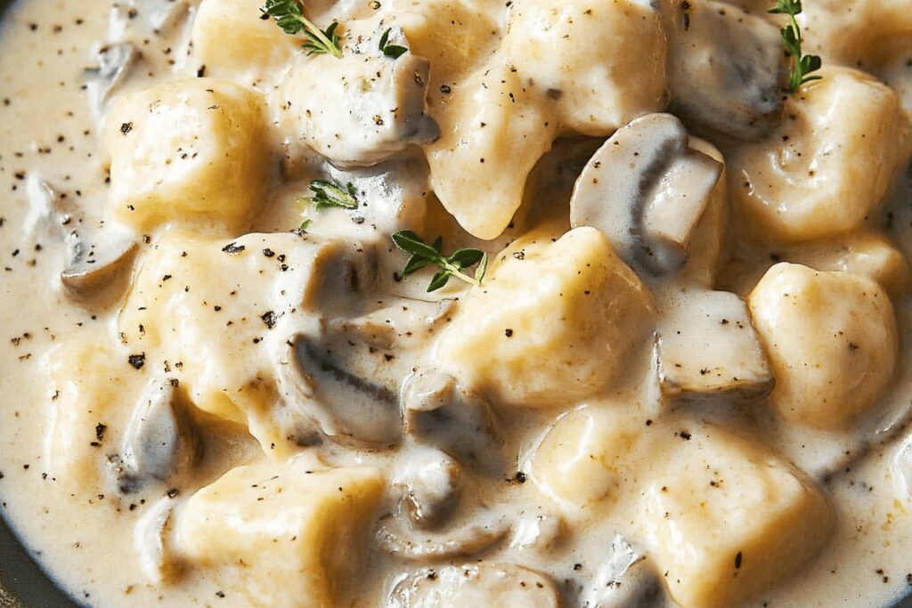 Creamy Mushroom Sauce Ricotta Gnocchi Recipe