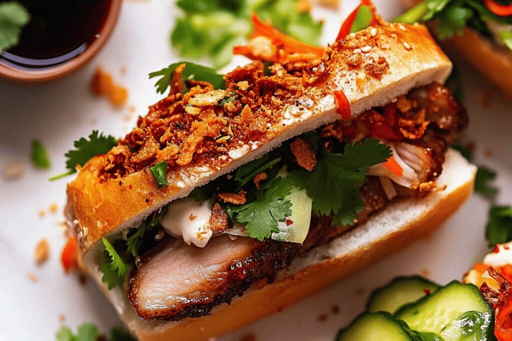 Crispy Pork Belly Banh Mi Delight