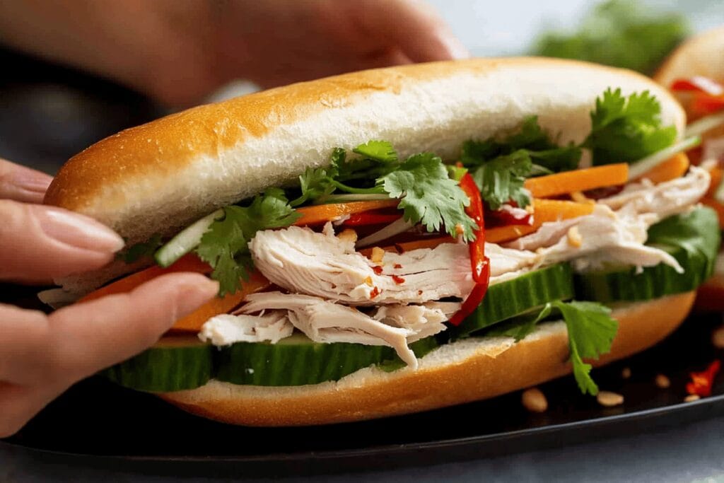 Delicious Chicken Banh Mi Vietnamese Sandwich Recipe