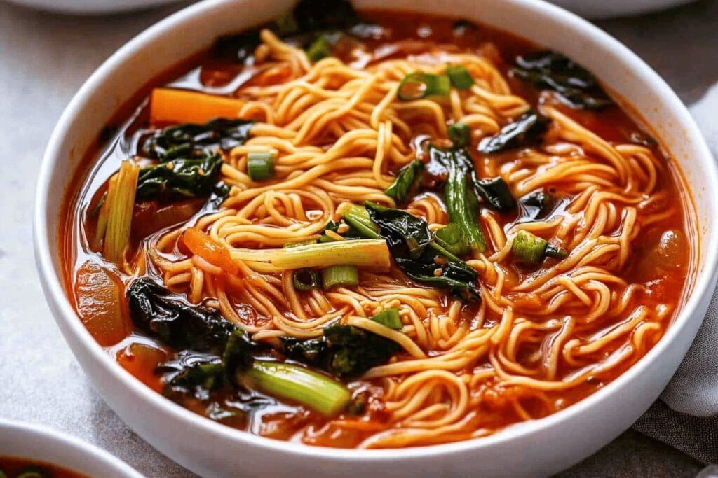 Easy Spicy Korean Noodle Soup Recipe