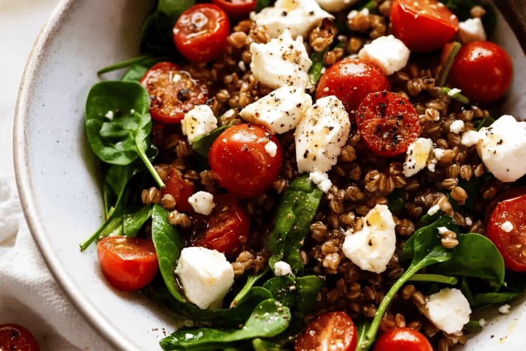 Farro Salad with Sizzled Dressing Recipe