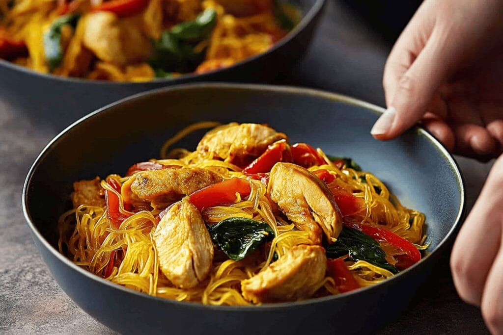 Singapore Vermicelli Noodles with Chicken Recipe