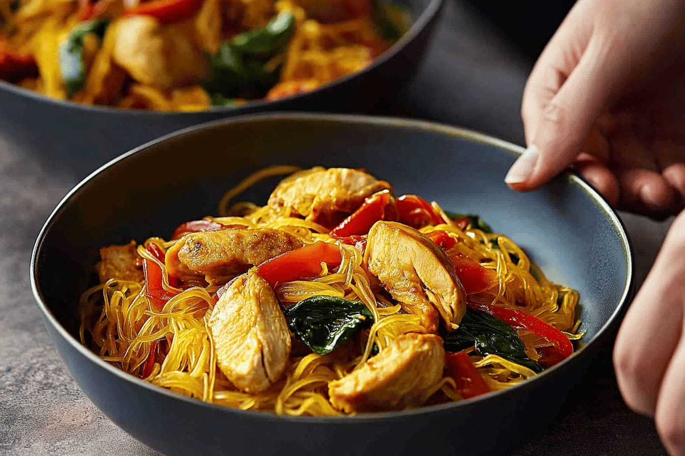 Singapore Vermicelli Noodles with Chicken Recipe