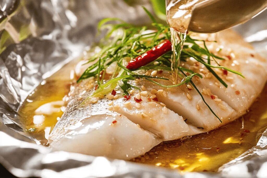 Sizzling Ginger Steamed Fish Recipe