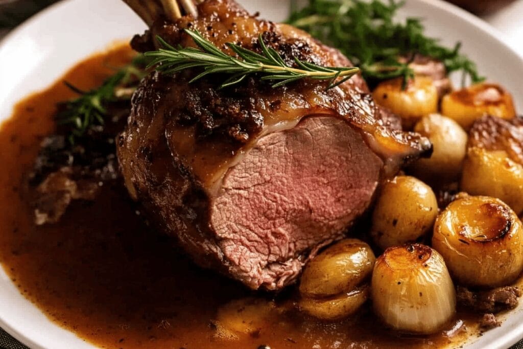 Succulent Roast Lamb Leg with Gravy Recipe