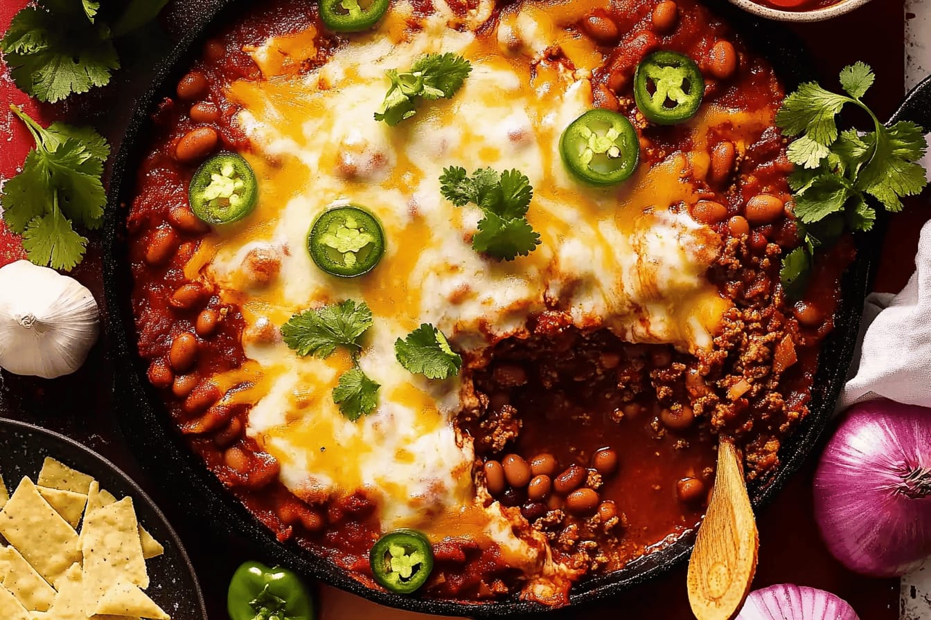 Cheesy Mexican Beef and Bean Bake Recipe