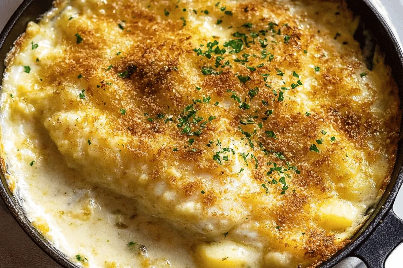 Creamy Baked Fish on Potato Gratin Recipe
