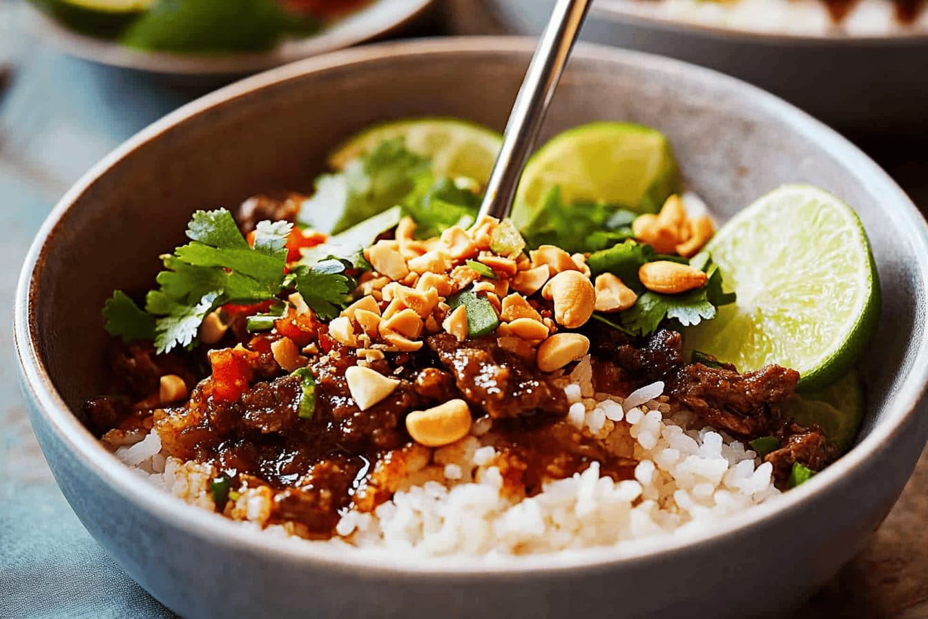 Thai Sweet Chilli Beef Rice Bowl Recipe