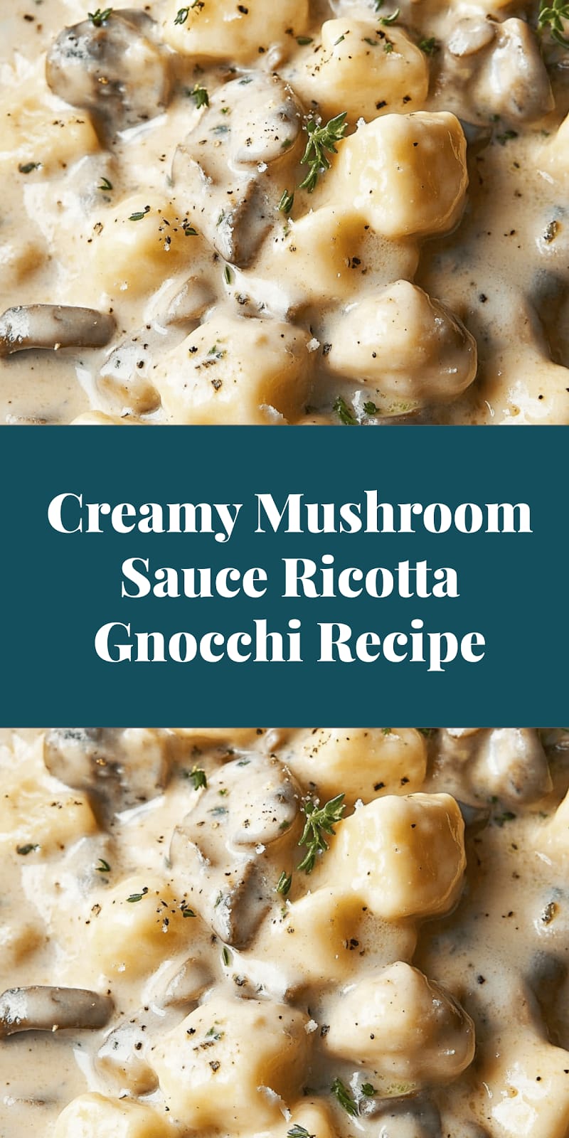 Creamy Mushroom Sauce Ricotta Gnocchi Recipe