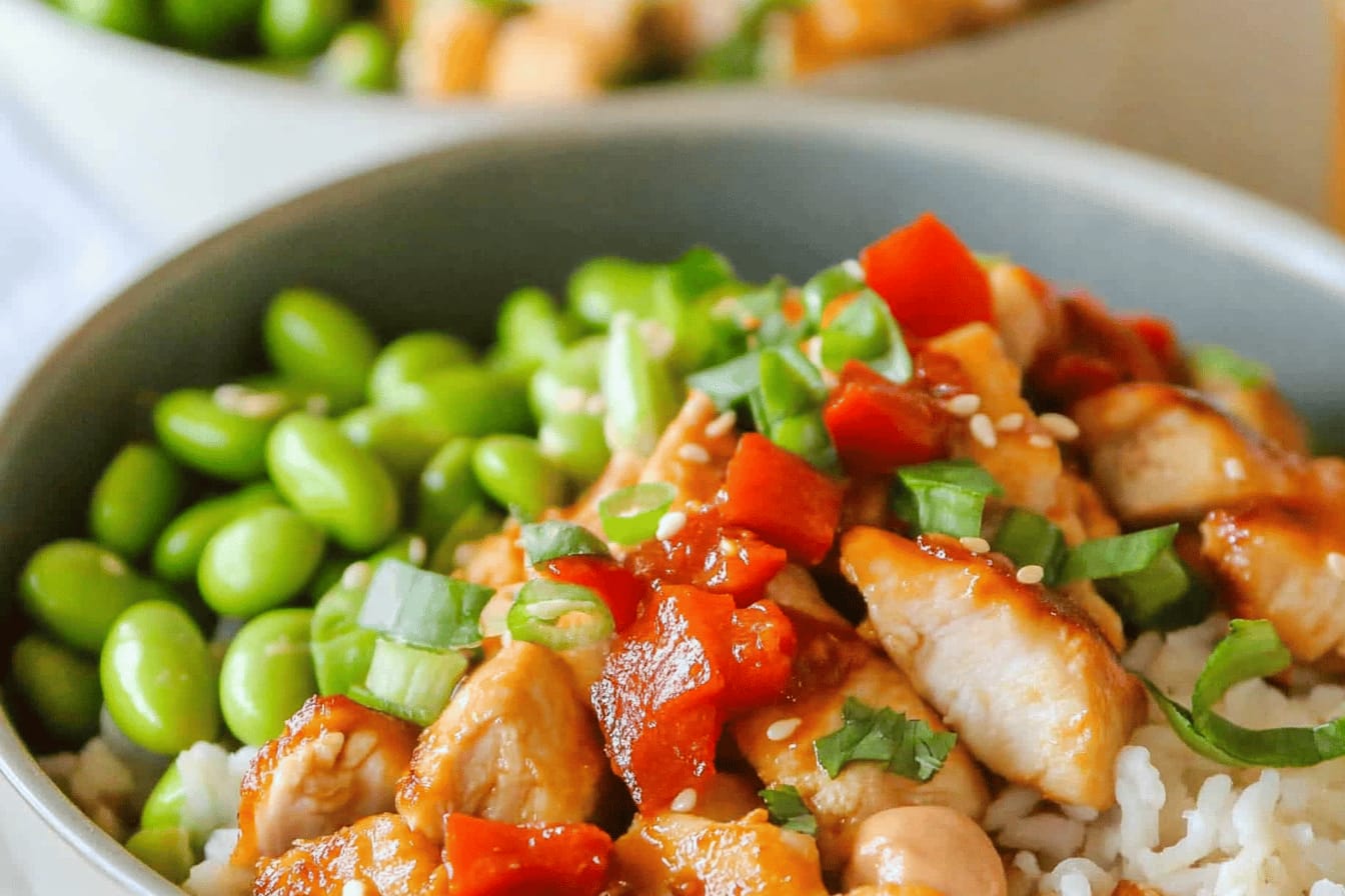 Chili Crunch Chicken Bowls Recipe Idea