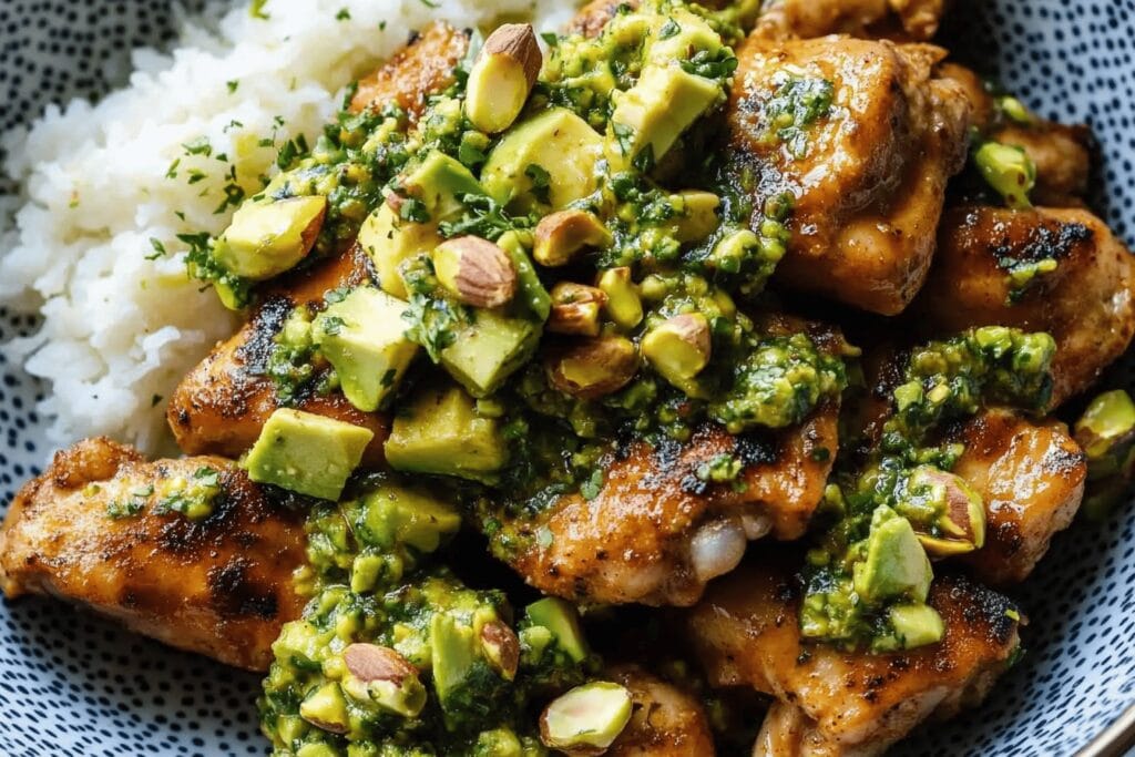 Chipotle Chicken with Chunky Pistachio Sauce Recipe