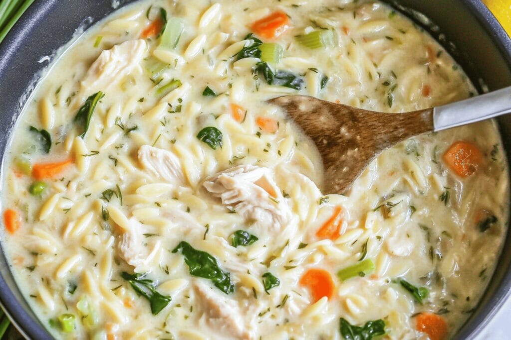 Creamy Lemon Chicken Orzo Soup Recipe