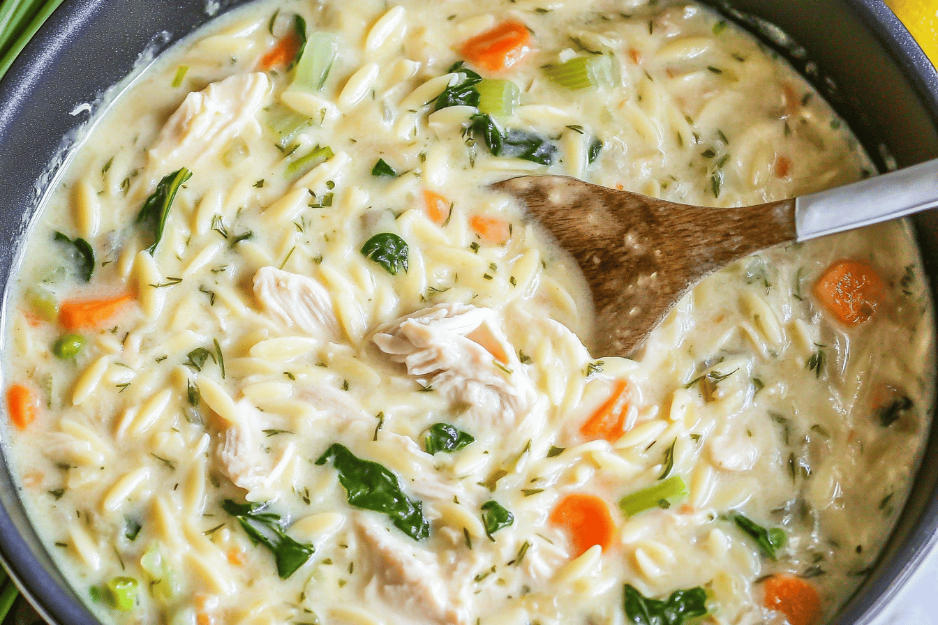 Creamy Lemon Chicken Orzo Soup Recipe