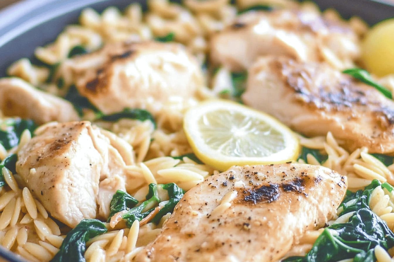 Creamy Lemon Orzo Chicken Delight