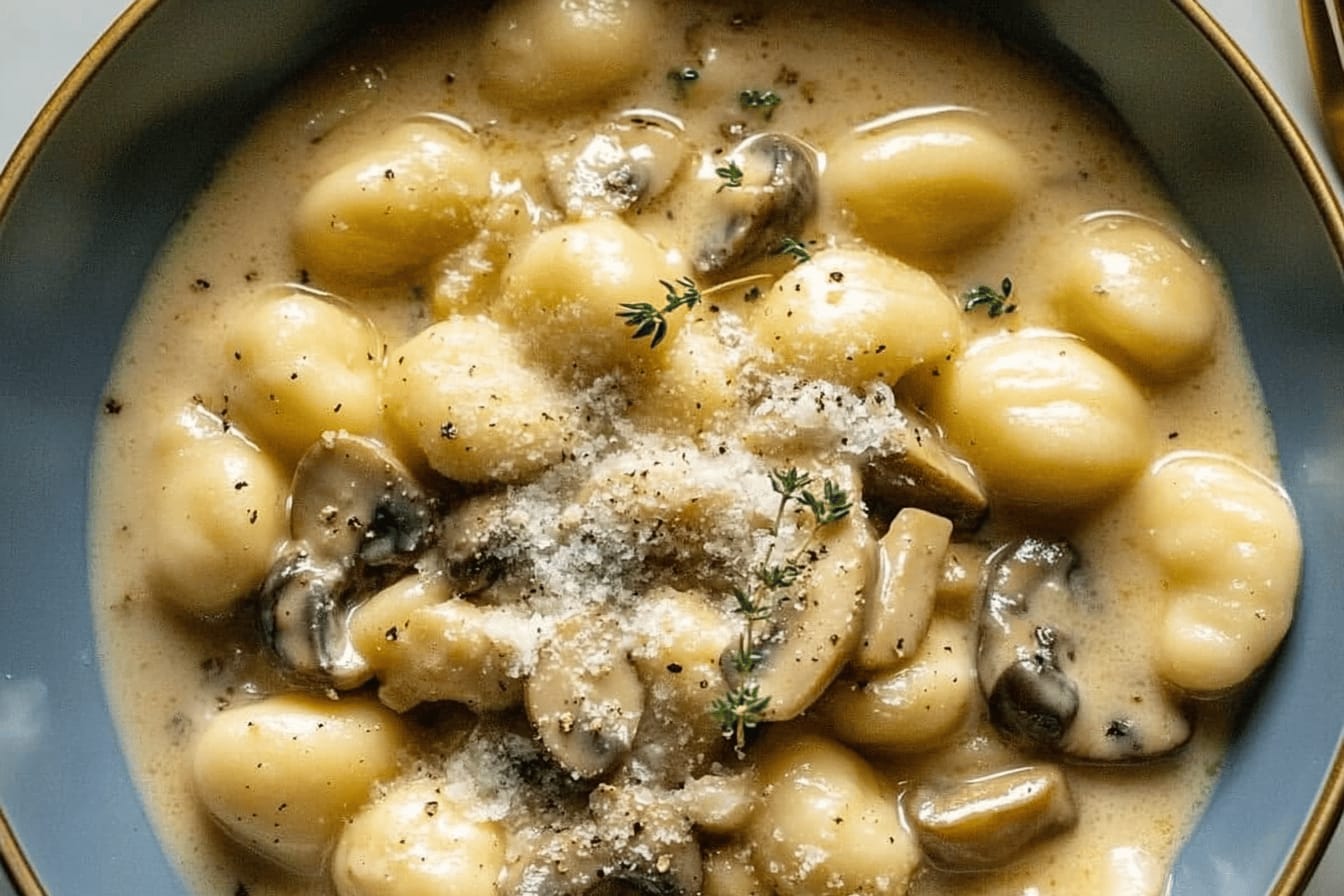 Creamy Mushroom Sauce Gnocchi Recipe