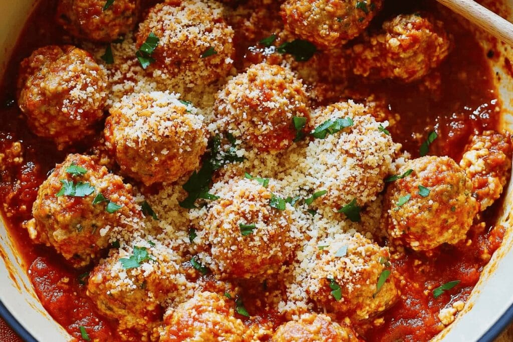 Crispy Topped Ricotta Meatballs Recipe
