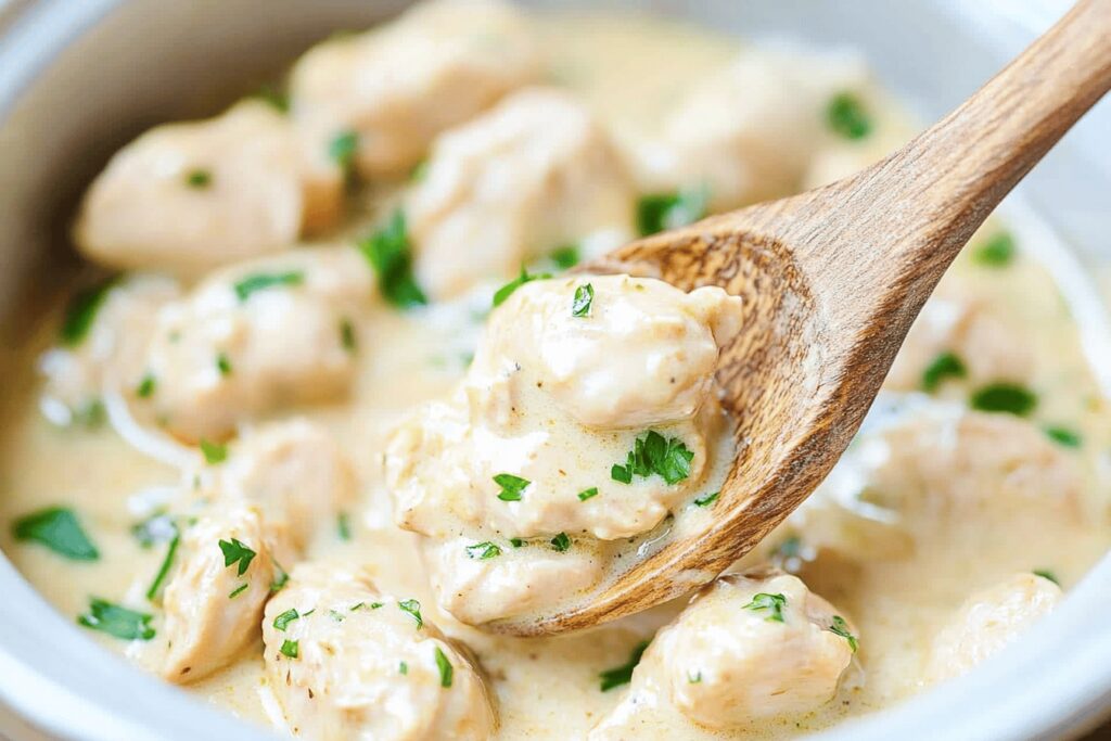 Crockpot Creamy Garlic Chicken Bites Recipe