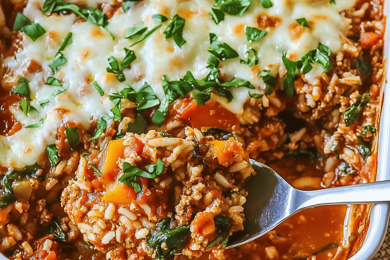 Easy Stuffed Pepper Casserole with Ground Turkey