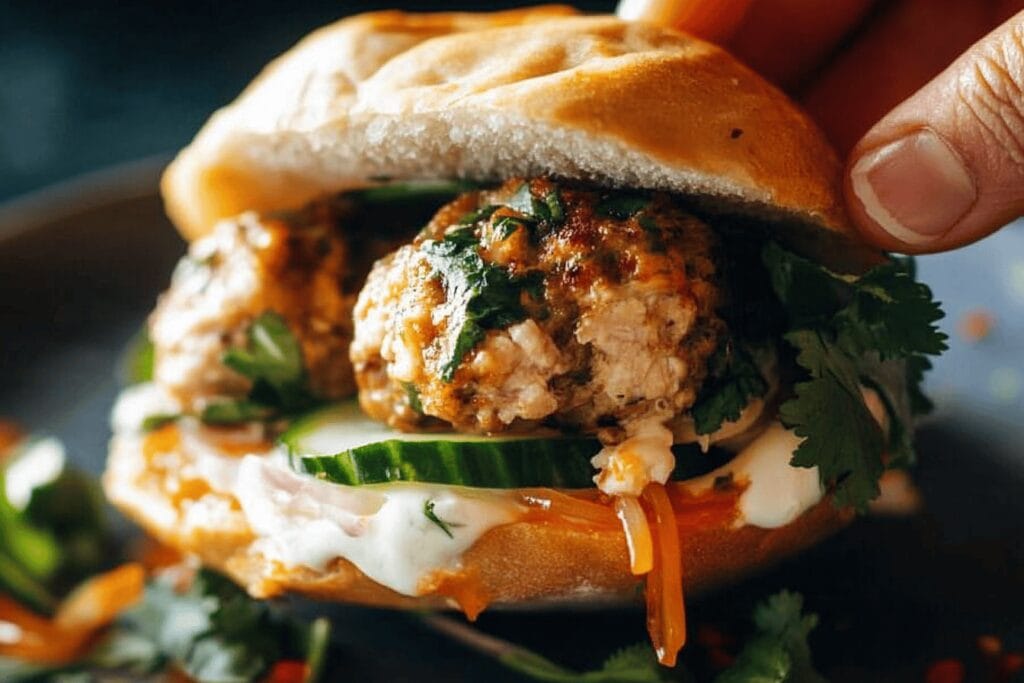 Ginger Chicken Meatball Sandwich Recipe
