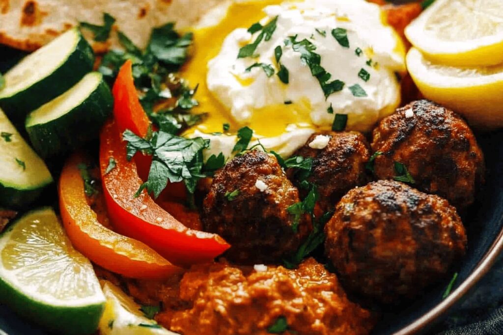 Harissa Meatballs with Whipped Feta Recipe