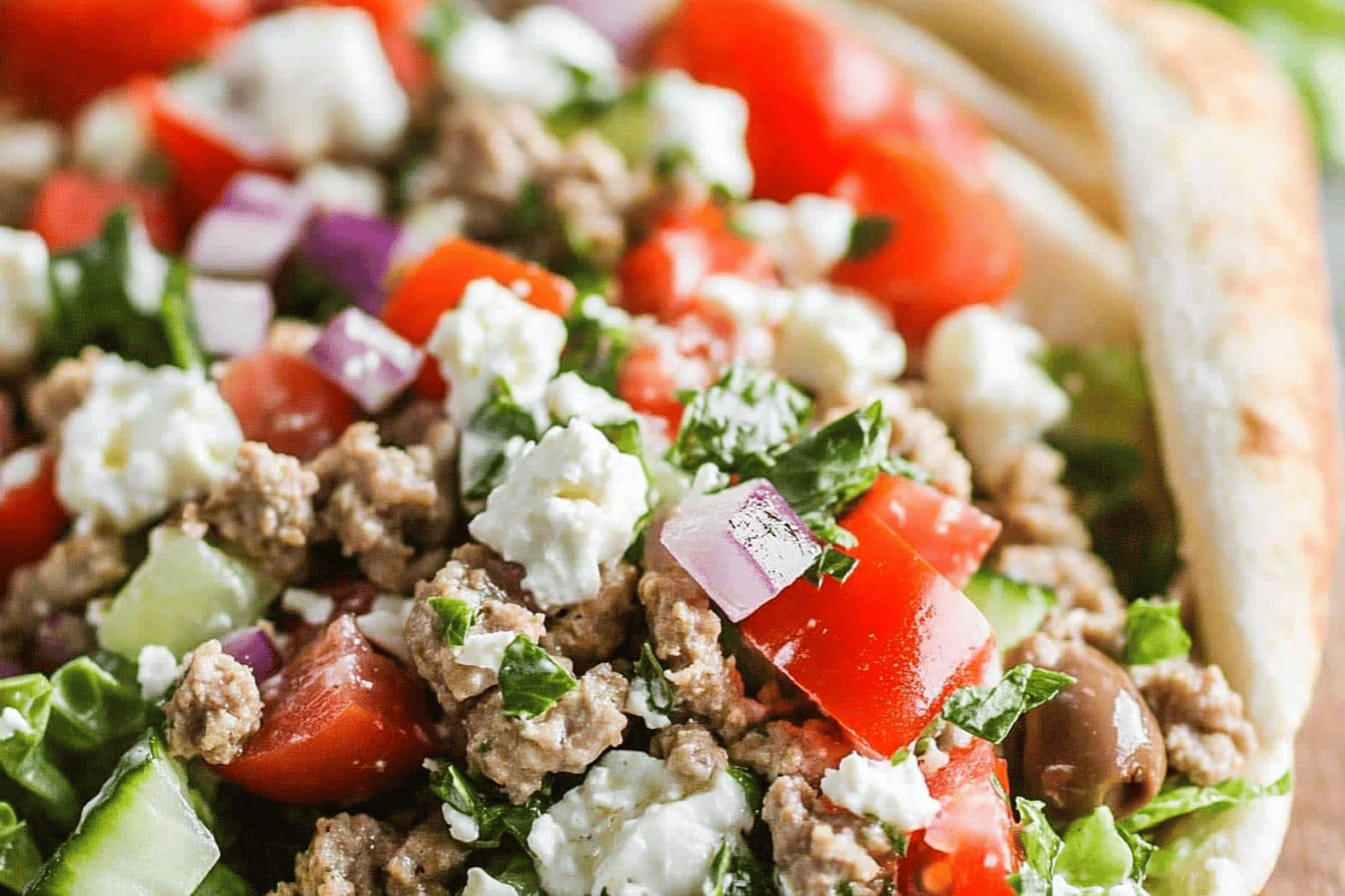 Mediterranean Ground Chicken Pita Recipe