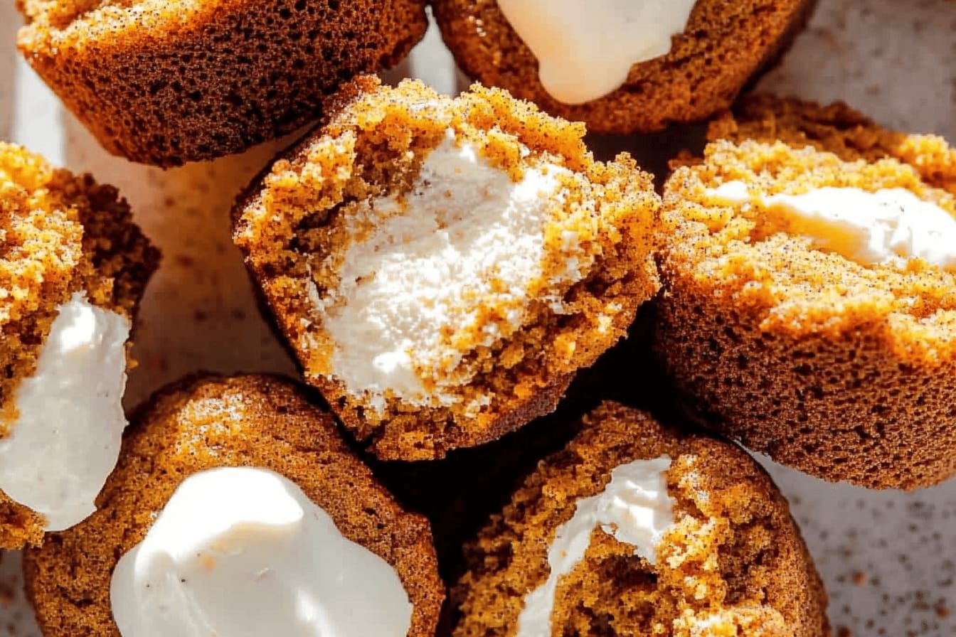 Pumpkin Muffins with Maple Cream Cheese Filling