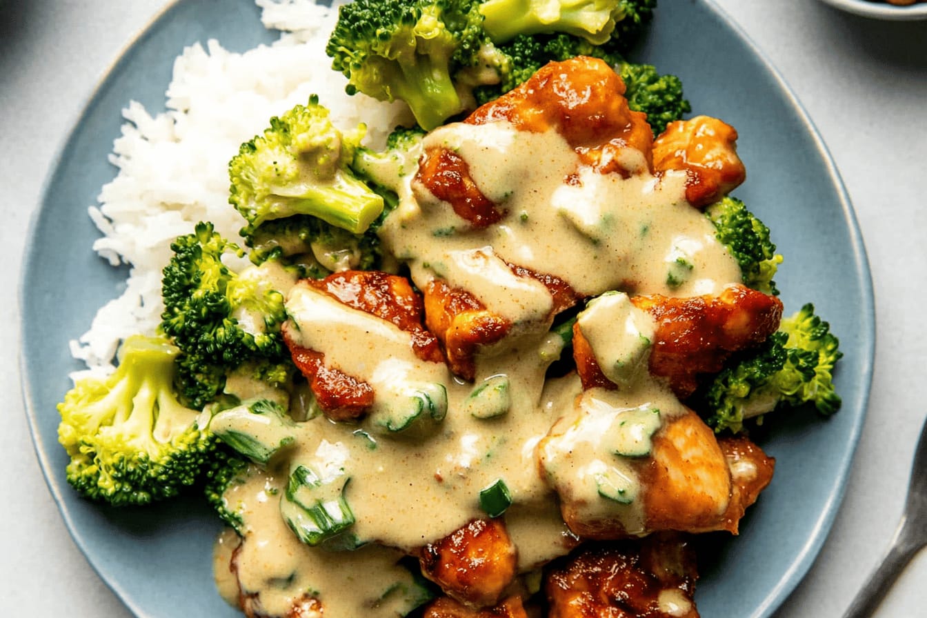 Red Curry Chicken Stir Fry with Cashew Sauce