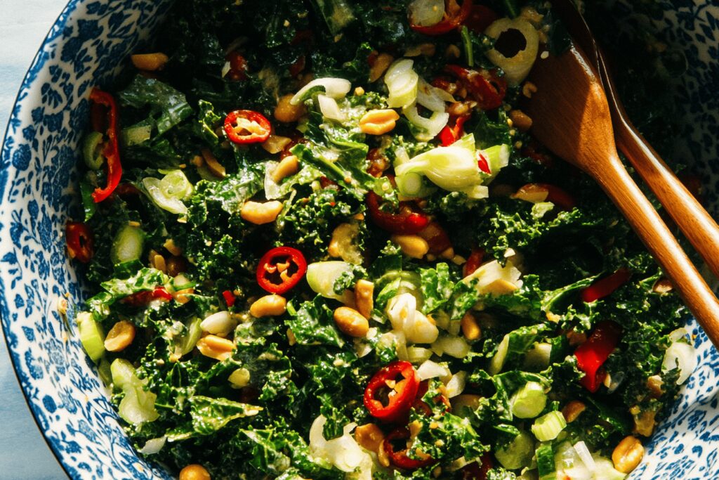 Roasted Peanut Kale Crunch Salad Recipe
