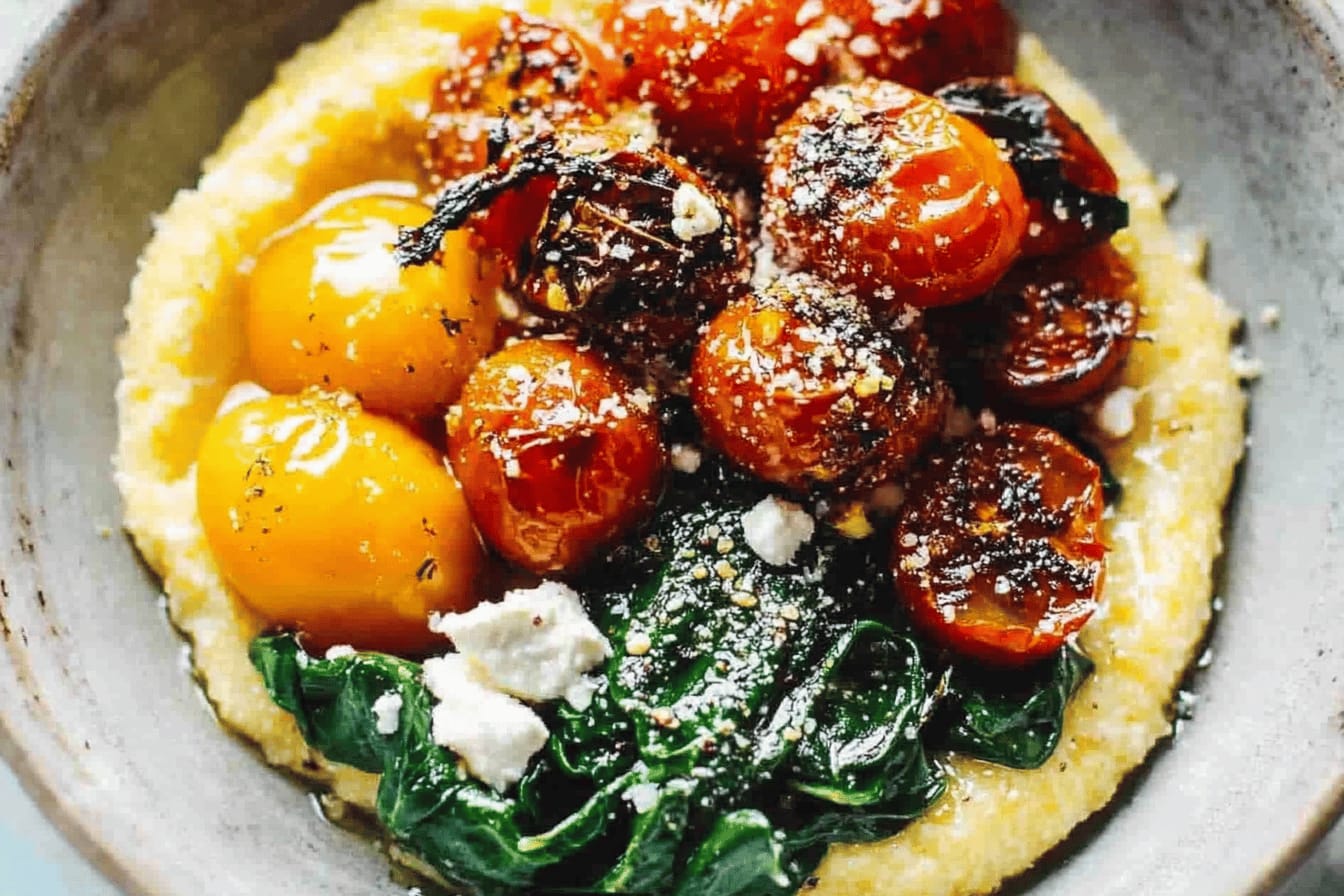 Roasted Tomatoes and Goat Cheese Polenta Recipe