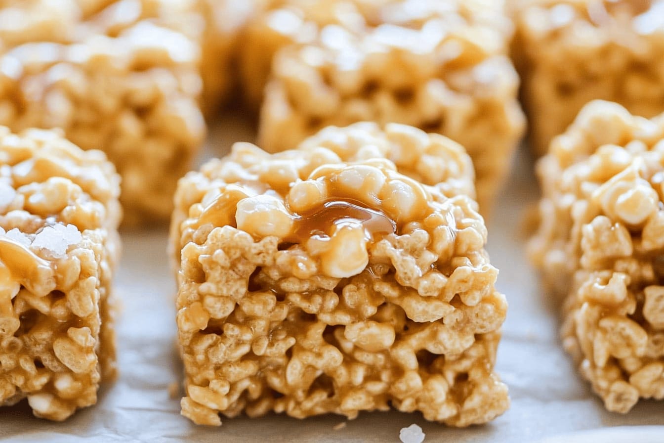 Salted Caramel Rice Krispie Treats Recipe