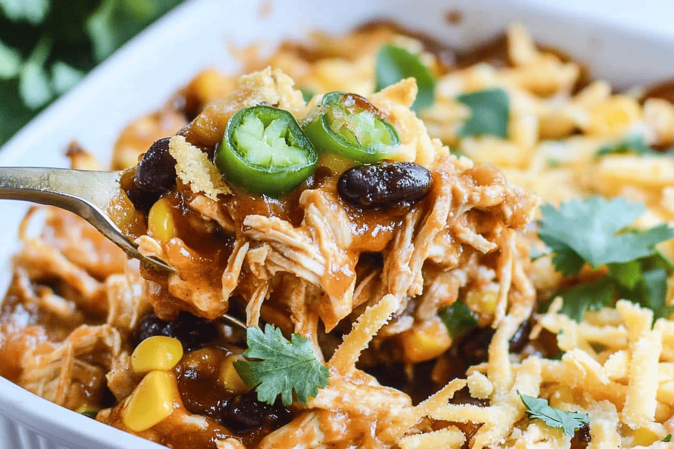 Shredded BBQ Chicken Casserole Recipe