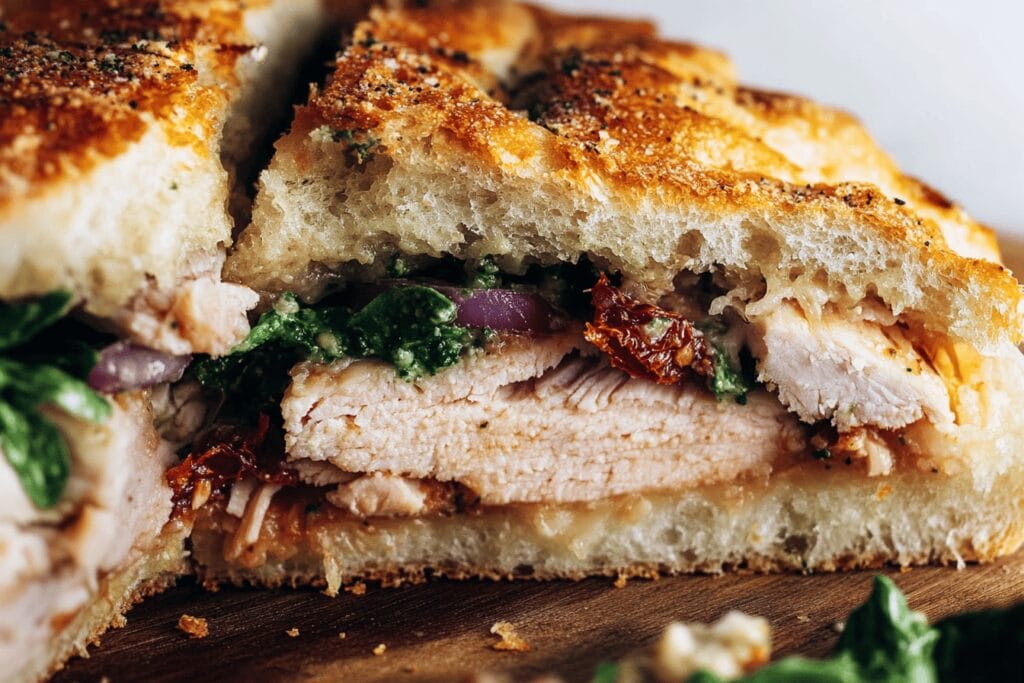 Sun-Dried Tomato Focaccia Turkey Sandwich Recipe