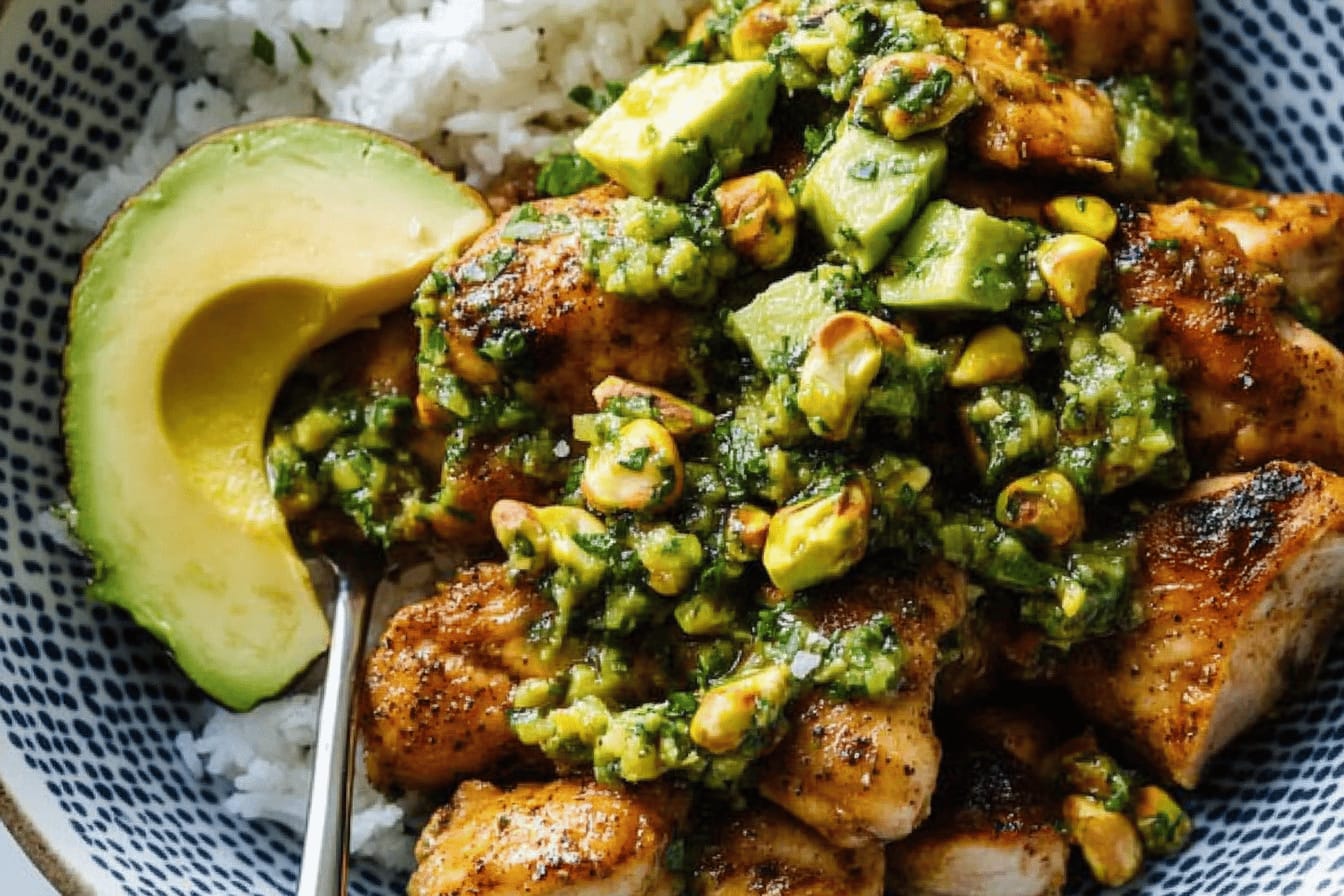 Chipotle Chicken with Chunky Pistachio Sauce Recipe