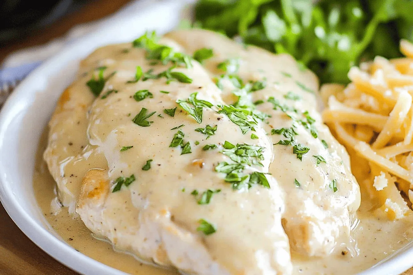 Creamy Garlic Parmesan Chicken in Crockpot