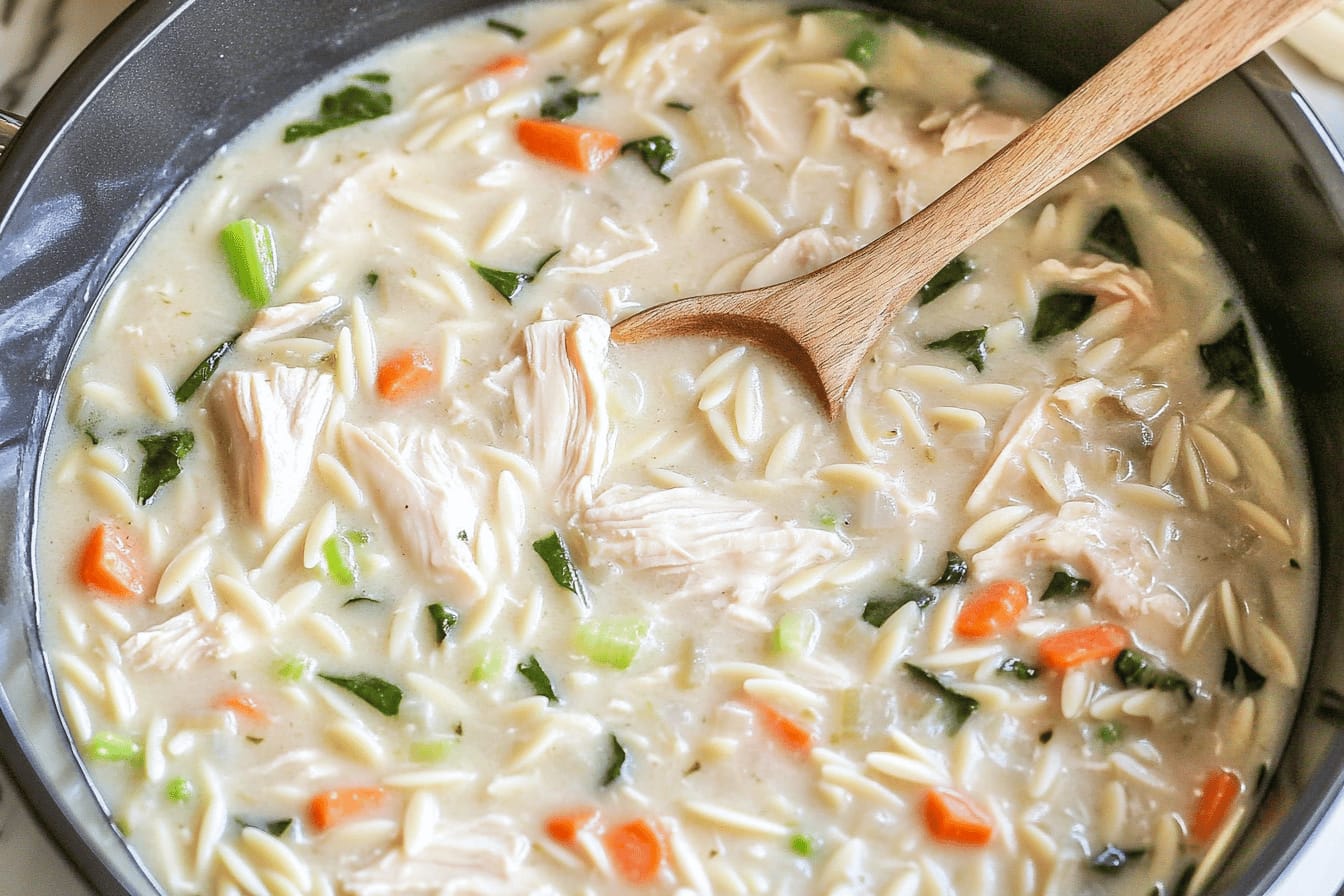 Creamy Lemon Chicken Orzo Soup Recipe