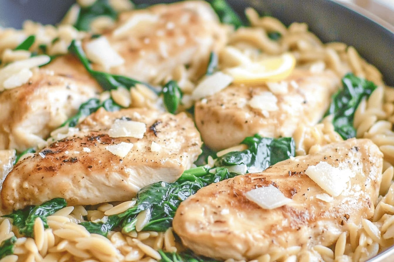 Creamy Lemon Orzo Chicken Delight