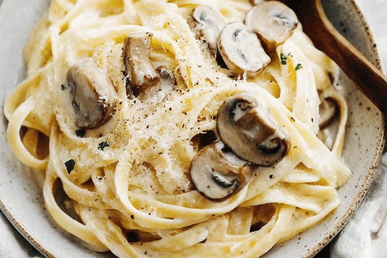 Creamy Mushroom Fettuccine Recipe