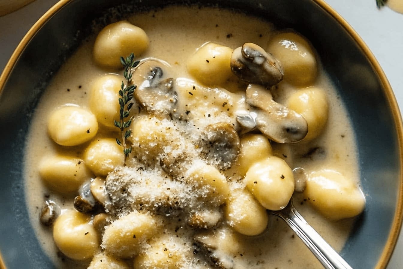 Creamy Mushroom Sauce Gnocchi Recipe