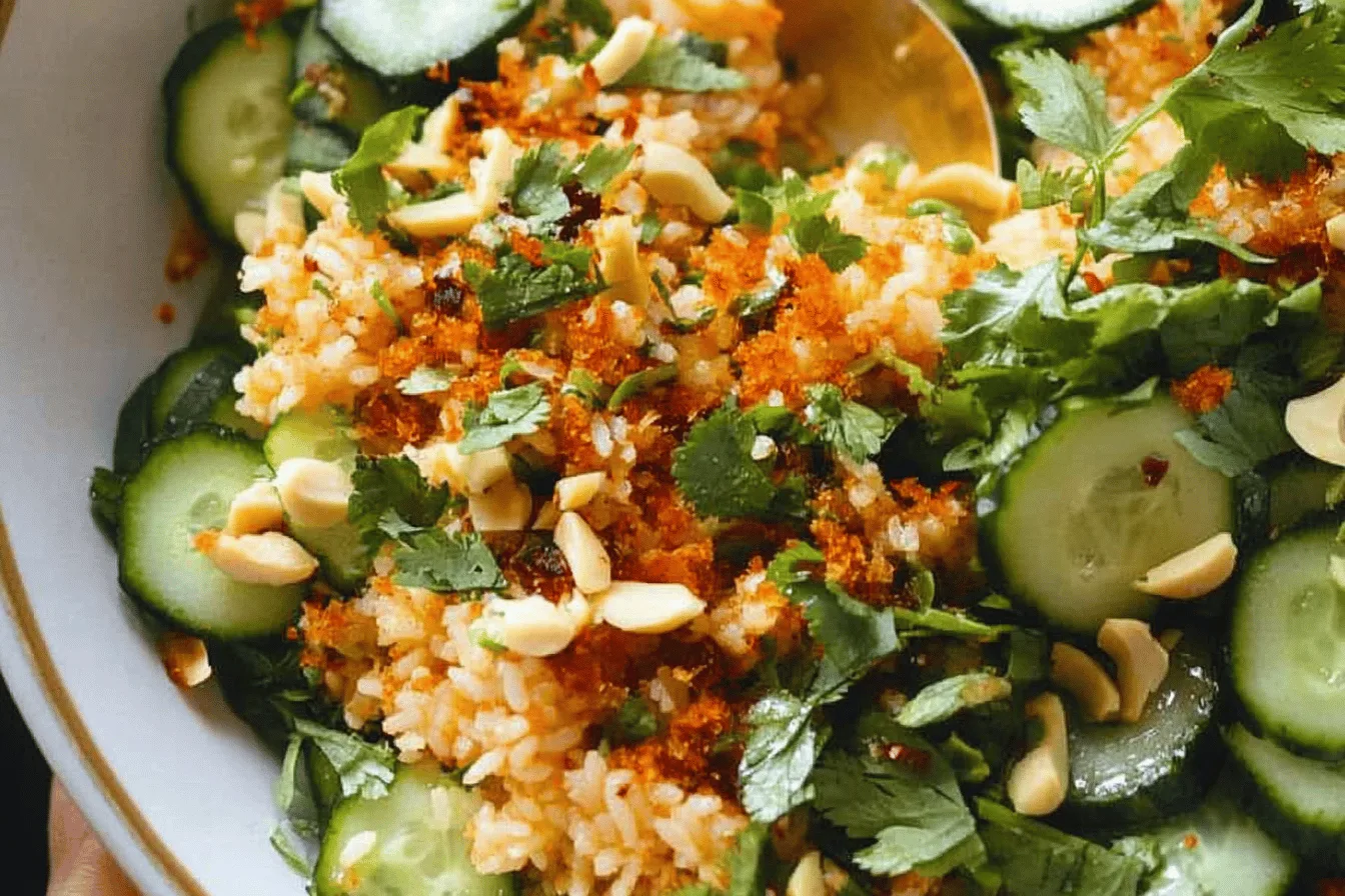 Crispy Rice Salad with Herbs and Cucumbers