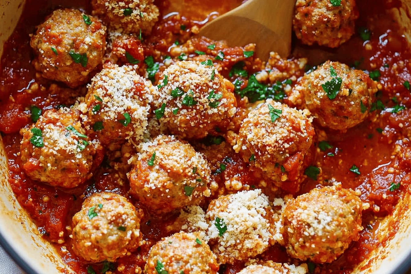 Crispy Topped Ricotta Meatballs Recipe