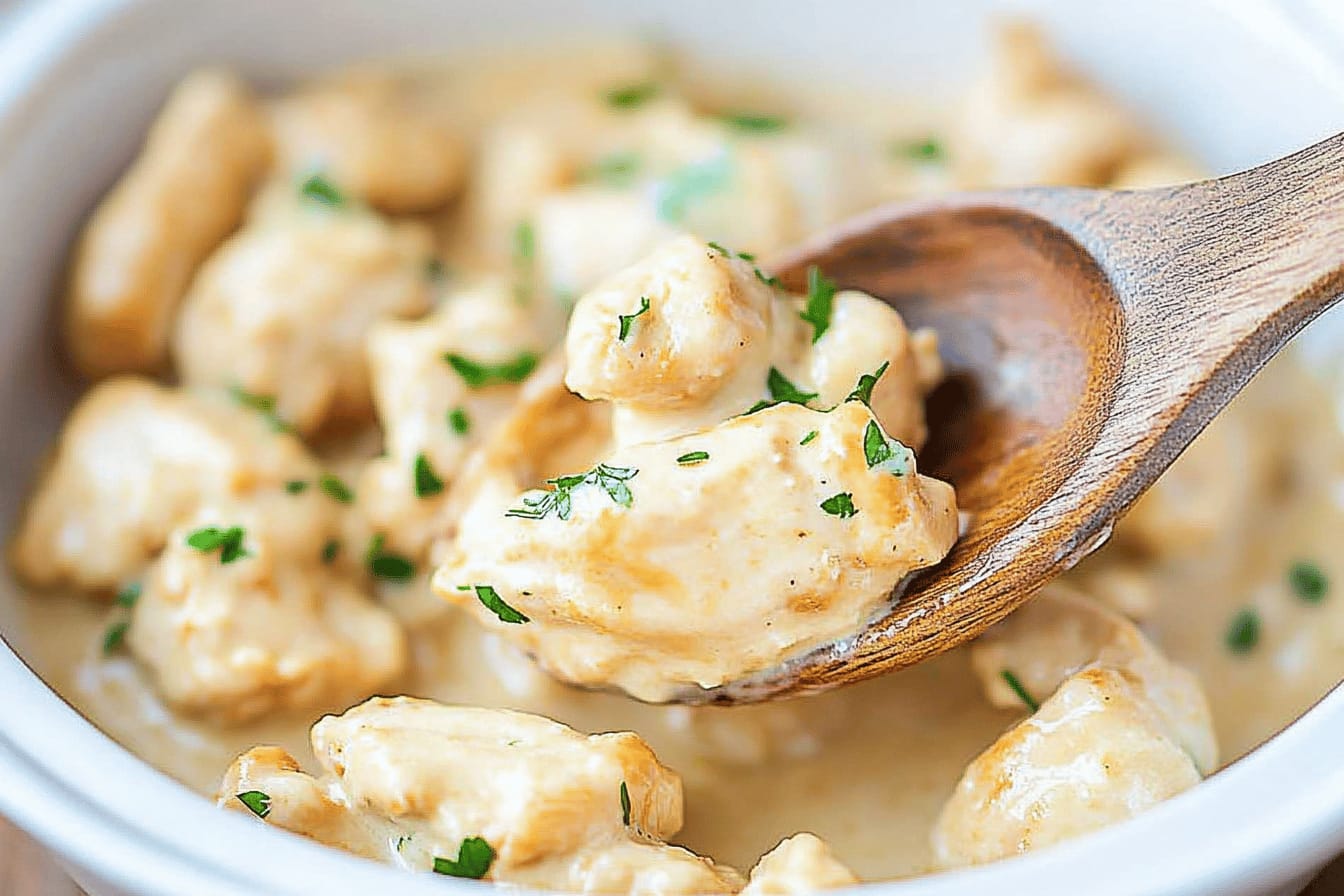 Crockpot Creamy Garlic Chicken Bites Recipe