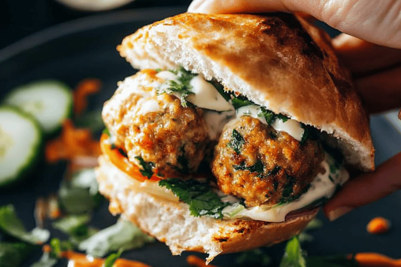 Ginger Chicken Meatball Sandwich Recipe