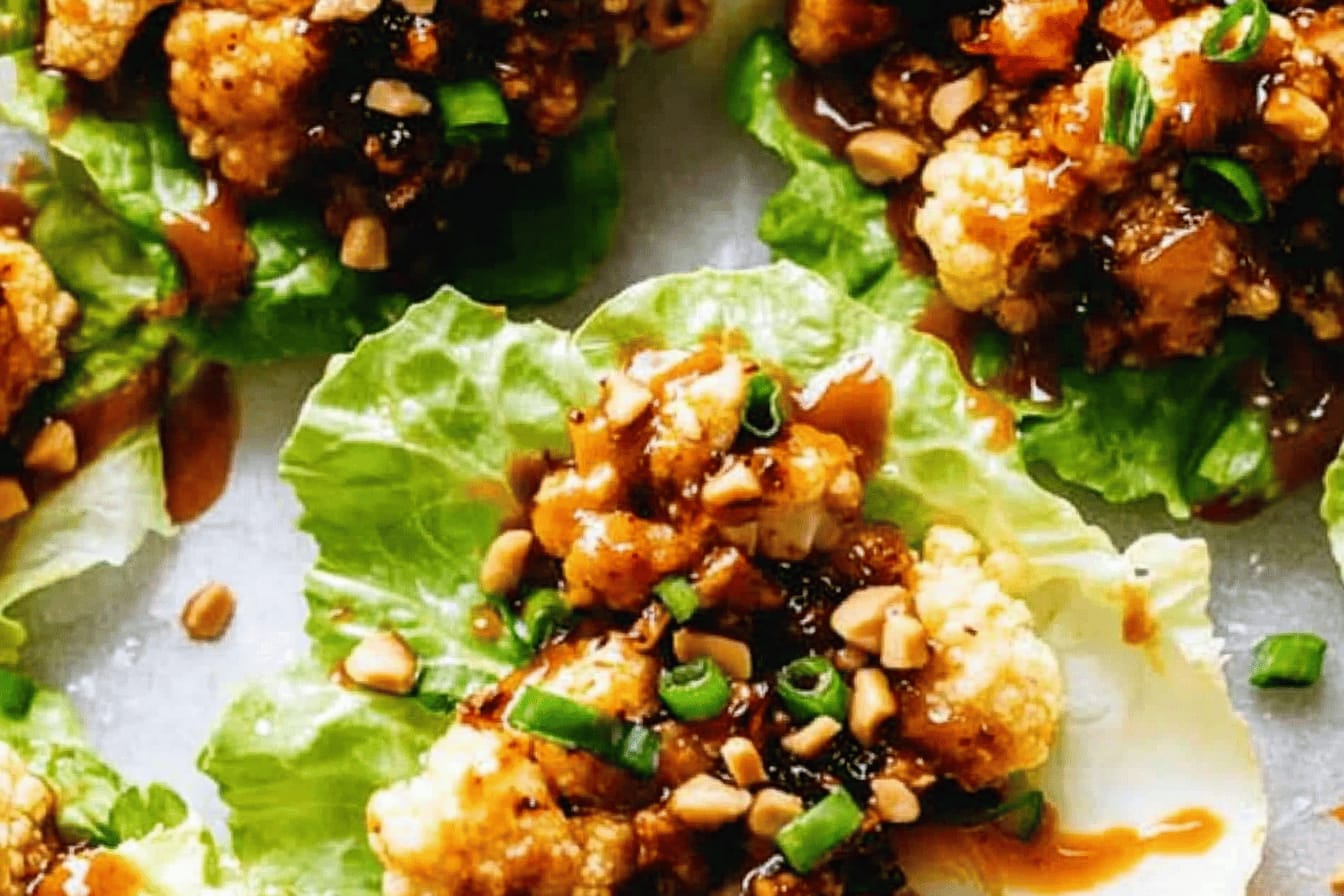 Korean BBQ Cauliflower Lettuce Wraps Recipe