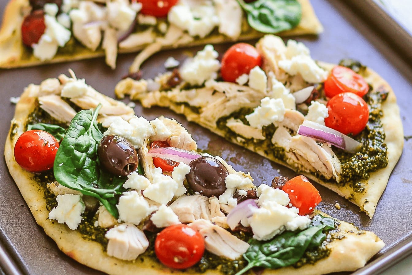 Mediterranean Chicken Flatbread Recipe Delight