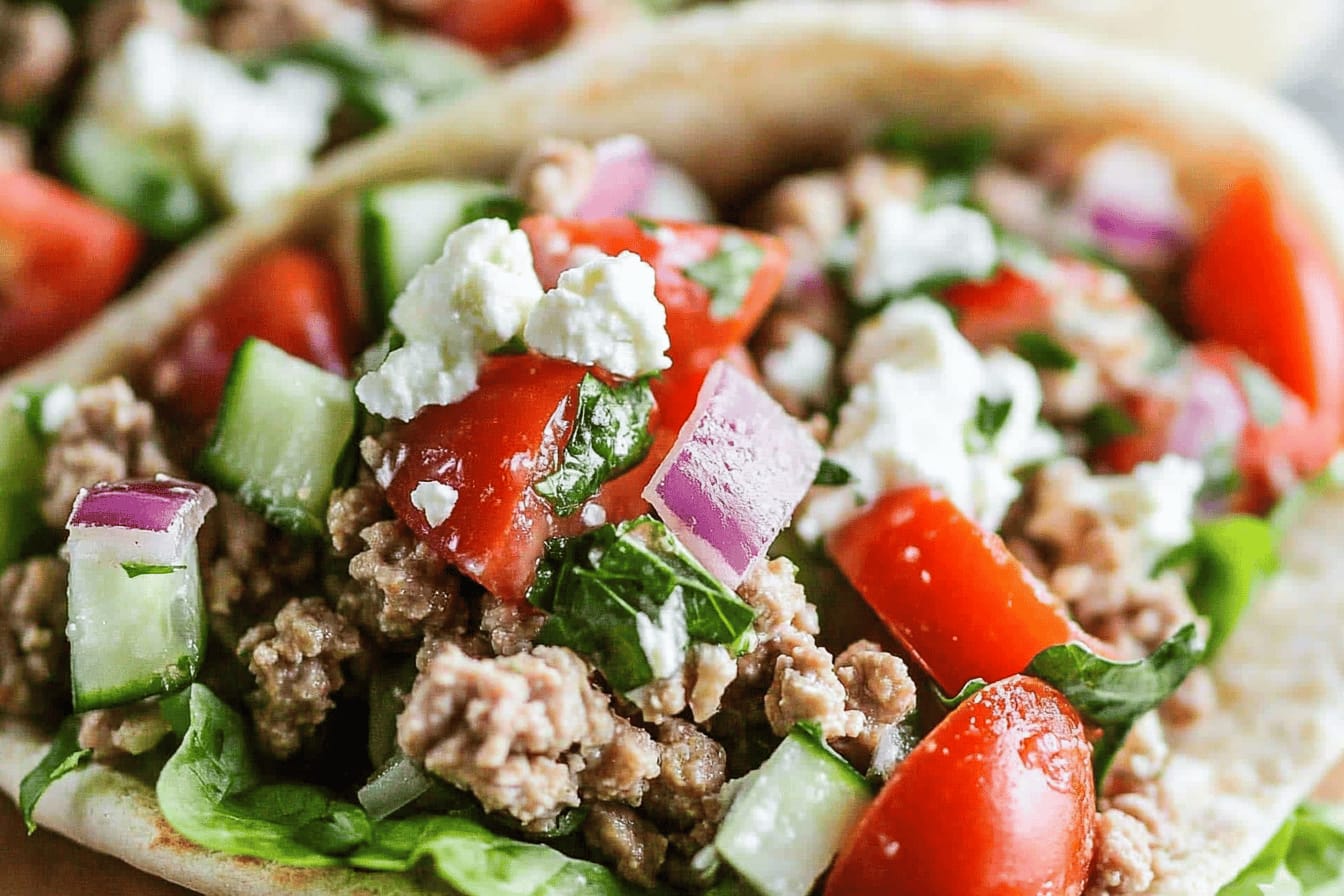 Mediterranean Ground Chicken Pita Recipe
